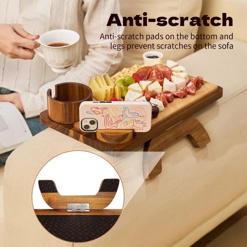 Sofa cup holder tray with 360° swivel stand - Image 4