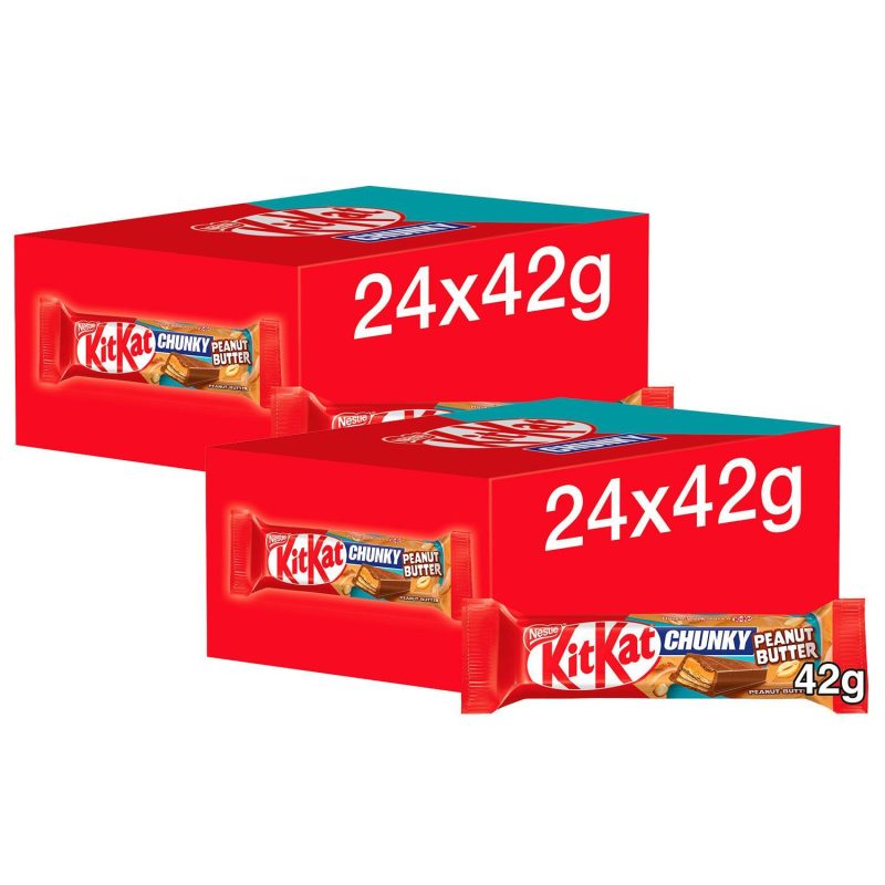 Clearance Sale-Kit Kat Chunky Peanut Butter Smooth Milk Chocolate Bar 42g (48 Pack) - Image 2