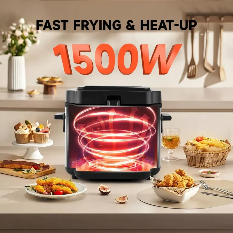 2.5 Liters Deep Fryer With Basket For Home Use with Temperature Control-1500W - Image 2