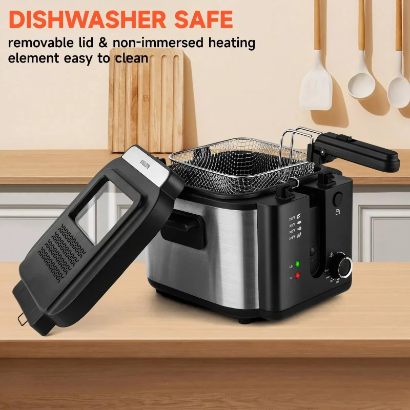 2.5 Liters Deep Fryer With Basket For Home Use with Temperature Control-1500W - Image 4